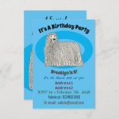 コモンドー犬の漫画イラストレーション 招待状 (正面/裏面)