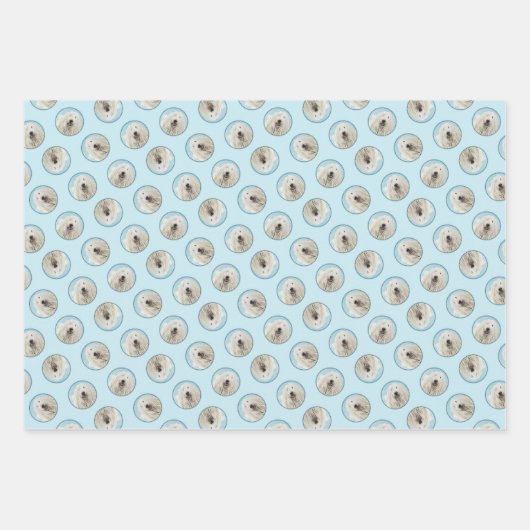 コモンドー絵を描のハンガリーかわいいオリジナルドッグアート ラッピングペーパーシート (正面)