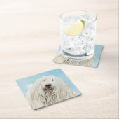 コモンドー絵画ズ – かわいいオリジナルドッグアート スクエアペーパーコースター (インサイチュ)