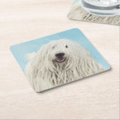 コモンドー絵画ズ – かわいいオリジナルドッグアート スクエアペーパーコースター (アングル)