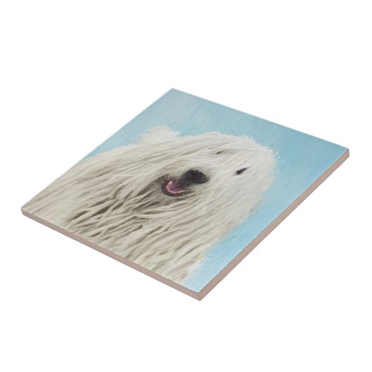 コモンドー絵画ズ – かわいいオリジナルドッグアート タイル (側面)