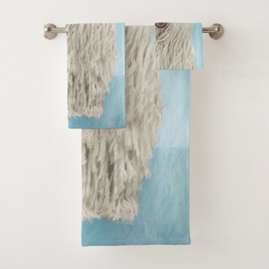 コモンドー絵画ズ – かわいいオリジナルドッグアート バスタオルセット (インサイチュ)