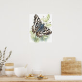 コモン市松模様にバタフライアートプリントポスター ポスター (キッチン)