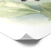 コモン市松模様にバタフライアートプリントポスター ポスター (角)