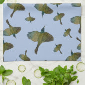 コモンGrackleグリーンブルーバードフックキッチンタオル キッチンタオル (折り畳み)