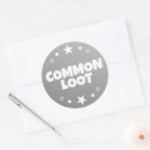 コモンLootゲーマーキッズグレー文字スローガン ラウンドシール (封筒)