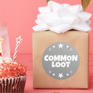 コモンLootゲーマーキッズグレー文字スローガン ラウンドシール