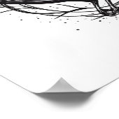 コモンRavenクロウブラックミシックノーズ飛んでいるデザイン ポスター (角)