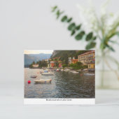 コモ湖に係留されたボート ポストカード (スタンド正面)