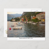 コモ湖に係留されたボート ポストカード (正面/裏面)