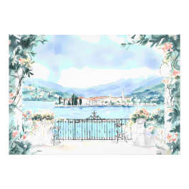 コモ湖のロマンティックな風景 フォトプリント           