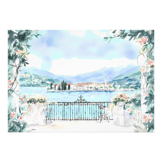 コモ湖のロマンティックな風景 フォトプリント            (正面)