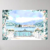 コモ湖のロマンティックな風景 ポスター (正面)