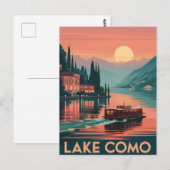 コモ湖の夕日 ポストカード (正面/裏面)