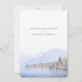 コモ湖の静けさ 水彩画 Save the Date 招待状 (裏面)