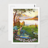 コモ湖イタリアのヴィンテージ旅行 ポストカード (正面/裏面)