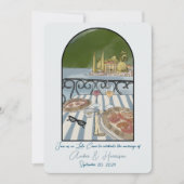 コモ湖イタリアの結婚式の日付を保存 招待状 (正面)