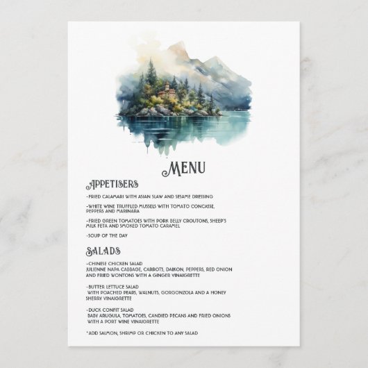 コモ湖イタリアン行き先結婚式 メニュー (正面)