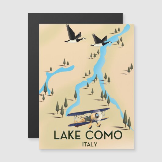 コモ湖イタリア地図と旅行のポスター (正面/裏面)