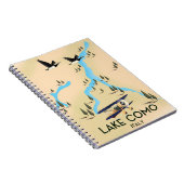 コモ湖イタリア地図と旅行のポスター ノートブック (右側)