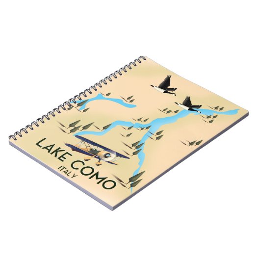 コモ湖イタリア地図と旅行のポスター ノートブック (左側)