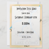 コモ湖イタリア地図と旅行のポスター 招待状 (裏面)