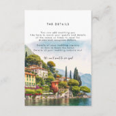 コモ湖イタリア夏結婚の情報カード エンクロージャーカード (正面)