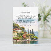 コモ湖イタリア夏結婚の情報カード エンクロージャーカード (スタンド正面)