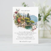 コモ湖イタリア夏結婚の情報カード エンクロージャーカード (スタンド正面)