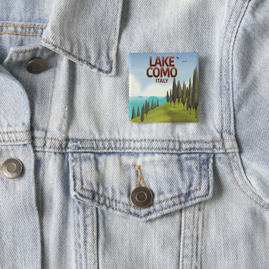 コモ湖イタリア旅行はがき。 缶バッジ (インサイチュ)