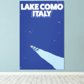 コモ湖イタリア旅行ポスター キャンバスプリント (インサイチュ (ウッドフロア))