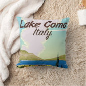 コモ湖イタリア旅行ポスター クッション (ブランケット)