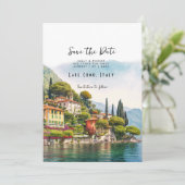 コモ湖イタリア風光明媚な日付カードを保存 サンキューカード (スタンド正面)