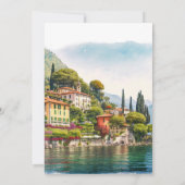 コモ湖イタリア風光明媚な日付カードを保存 サンキューカード (裏面)