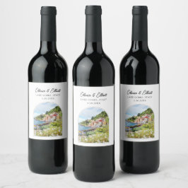コモ湖イタリ結婚アのワインラベル ワインラベル
