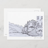 コモ湖ハンドスケッチ ポストカード (正面/裏面)