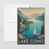 コモ湖ヴィンテージ ポストカード (正面/裏面)