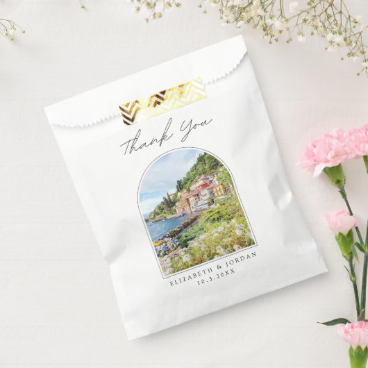 コモ湖結婚式の引き出物写真ありがとう フェイバーバッグ (封をした状態)
