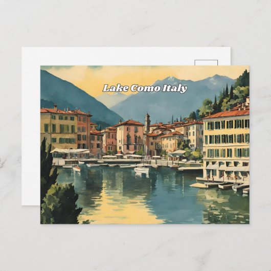 コモ湖、イタリアのはがき ポストカード (正面/裏面)