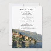 コモ湖 イタリアの究極のウェディング デスティネーション 招待状 (裏面)
