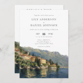 コモ湖 イタリアの究極のウェディング デスティネーション 招待状 (正面/裏面)