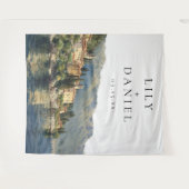 コモ湖 イタリアンウェディング フォトブース 背景 タペストリー (正面(横))