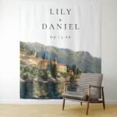 コモ湖 イタリアンウェディング フォトブース 背景 タペストリー (インサイチュ)