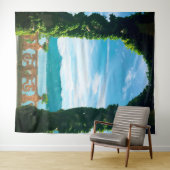 コモ湖 イタリア 壁画 フォト 背景 タペストリー (インサイチュ(横))