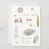 コモ湖 イタリア 記念日 保存の日 絵付きで 招待状 (正面)