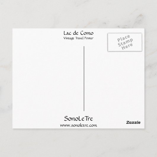 コモ湖 ポストカード (裏面)