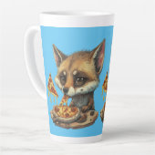 コヨおもしろいー食べ物テのピザ カフェラテマグ (左アングル)