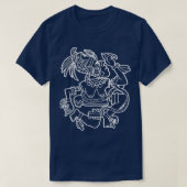 コヨロクイアステカ女神ムーン女神マヤンインカ Tシャツ (デザイン正面)