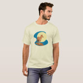 コヨーテと満月のデザイン Tシャツ (正面フル)