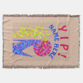 コヨーテのオオカミのカラフルな南西デザインの砂漠 スローブランケット (正面)